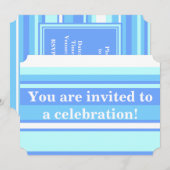 Monogram hemelblauwe strepen kaart (Voorkant / Achterkant)