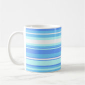 Monogram hemelblauwe strepen koffiemok (Links)