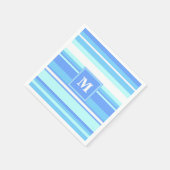Monogram hemelblauwe strepen servetten (Hoek)