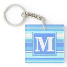 Monogram hemelblauwe strepen