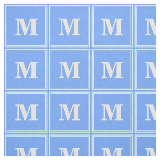 Monogram hemelblauwe strepen stof (Swatch)