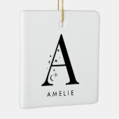Monogram hemelnaam vierkant keramisch ornament (Rechts)