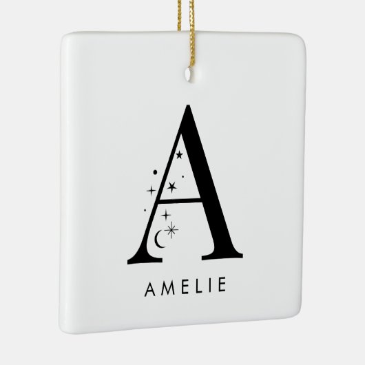 Monogram hemelnaam vierkant keramisch ornament (Rechts)