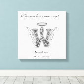 Monogram herdenkingsbrief W Canvas Afdruk (Insitu (Houten vloer))