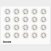 Monogram Herenfst Roos Krans Retouradreslabel Ronde Sticker (Vel)