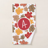 Monogram herfst Alle bladeren Bad Handdoek (Handdoek)