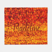Monogram herfst Alle bladeren Fleece Deken (Voorkant (Horizontaal))