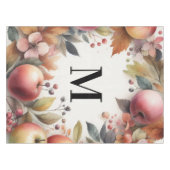 Monogram Herfst appels in pastelkleuren waterverf Tafelkleed (Voorkant (Horizontaal))