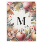 Monogram Herfst appels in pastelkleuren waterverf Tafelkleed (Voorkant)