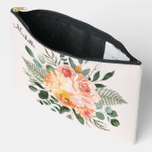 Monogram Herfst Aquarel Landelijke Roze Perzik Blo Etui (Open)