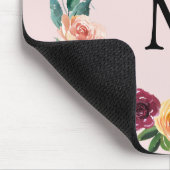 Monogram Herfst Bloem Roos Bloemenkrans Muismat (Hoek)
