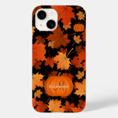 Monogram herfst esdoorbladeren en pompoenen Case-Mate iPhone case (Achterkant)