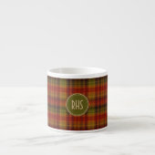 Monogram, herfst geruit patroon 6oz espressokop espresso kop (Voorkant)