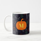 Monogram herfst Halloween Paard Patroon Koffiemok (Links)