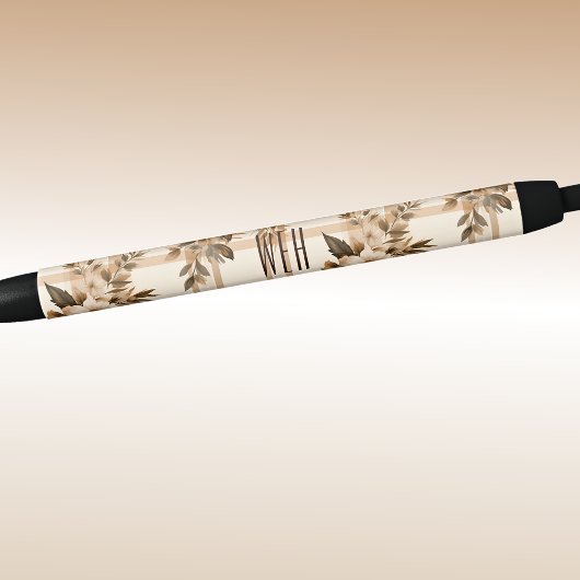Monogram | Herfst-Herfst Floral Plaid Inkt Zwarte Inkt Pen