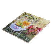 Monogram, Herfst Herfst Wildflowers Keramische Teg Tegeltje (Zijkant)