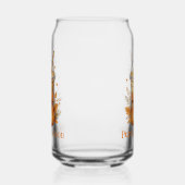 Monogram Herfst Herfstpompoen Iced Coffee Latte Blikvorm Glas (Links)