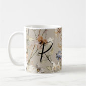 Monogram herfst Mok Waterverf wilde bloemen (Links)