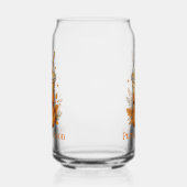 Monogram Herfst Najaar Pompoen Iced Coffee Latte Blikvorm Glas (Rechts)