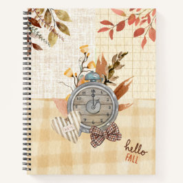 Monogram herfst patroon Natuurlijke textuur artwor Notitieboek