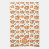 Monogram Herfst pompoen patch Theedoek (Verticaal)