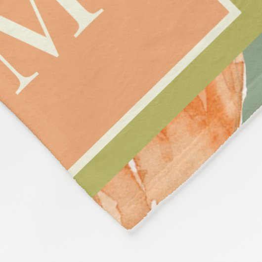 Monogram Herfst pompoenpatroon Fleece Deken (Hoek)