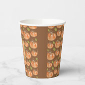 Monogram Herfst pompoenpatroon Papieren Bekers (Links)