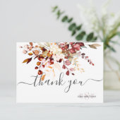 Monogram Herfst Rustic Gum Eucalyptus Hartelijk da Bedankkaart (Staand voorkant)