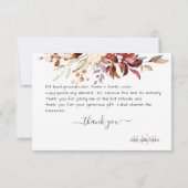 Monogram Herfst Rustic Gum Eucalyptus Hartelijk da Bedankkaart (Achterkant)