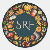 Monogram Herfst Seizoen Sticker (Voorkant)