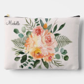 Monogram Herfst Waterverf Rustieke Roze Perzik Blo Etui (Voorkant)