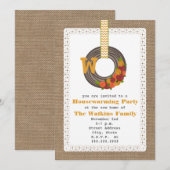 Monogram Herfst Wreath Burlap geïnspireerd door Ho Kaart (Voorkant / Achterkant)