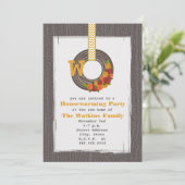 Monogram Herfst Wreath Wood geïnspireerd door Hous Kaart (Staand voorkant)