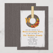 Monogram Herfst Wreath Wood geïnspireerd door Hous Kaart (Voorkant / Achterkant)