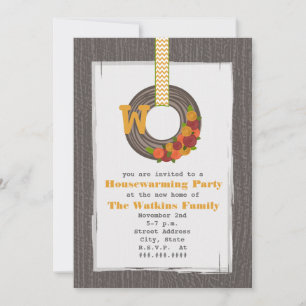 Monogram Herfst Wreath Wood geïnspireerd door Hous Kaart