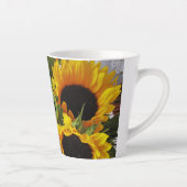 Monogram herfst zonnebloemen Foto print 12oz Latte Mok (Rechts)