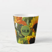 Monogram herfst zonnebloemen Foto print 12oz Latte Mok (Voorkant)