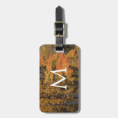 Monogram Herfstbladeren Bomen Bagagelabel (Voorkant verticaal)