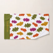 Monogram herfstbladeren herfstkleuren groen geel bad handdoek (Handdoek)