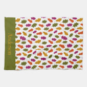 Monogram Herfstbladeren Herfstkleuren Groen Geel Theedoek (Horizontaal)