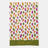 Monogram Herfstbladeren Herfstkleuren Groen Geel Theedoek (Verticaal)