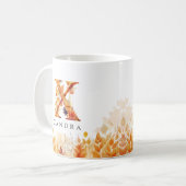 Monogram herfstbladeren letter X Koffiemok (Voorkant links)