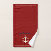 Monogram Heritage Scheepsanker Bourgondië Ivoor Bad Handdoek (Handdoek)