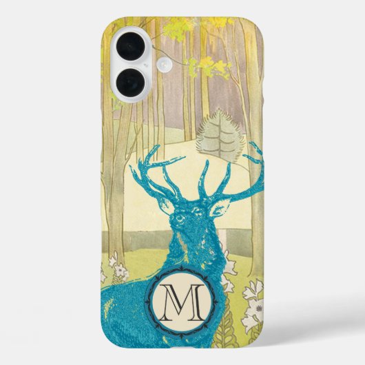 Monogram Herten Art Nouveau Bos Case-Mate iPhone Case (Achterkant)