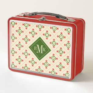 Monogram   het Bloemen Roze & Groene VolksArt. van