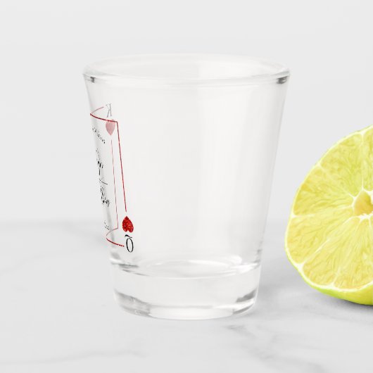 Monogram het Spelen Kaart Weddenschap sparen de Da Shot Glas (Rechts)