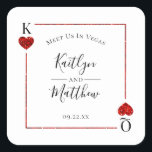Monogram het Spelen Kaart Weddenschap sparen de Da Vierkante Sticker<br><div class="desc">Geniet in stijl met deze stijlvolle en zeer trendy bruiloft,  behalve de date stickers. Dit ontwerp is gemakkelijk te personaliseren met uw speciale gebeurtenisformulering en uw gasten zullen enthousiast zijn wanneer zij deze geweldige stickers ontvangen.</div>