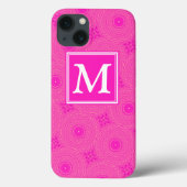 Monogram hete roze cirkels patroon Hoesje-Mate iPh Case-Mate iPhone Case (Achterkant)