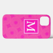 Monogram hete roze cirkels patroon Hoesje-Mate iPh Case-Mate iPhone Case (Achterkant (horizontaal))