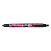 Monogram hete roze glitter zwarte heupstrik zwarte inkt pen (Achterkant)